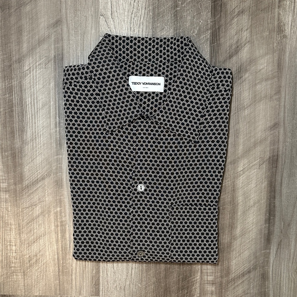 Teddy Vonranson Rayon Short Sleeve Button Down - Large